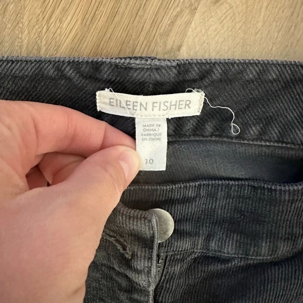 Eileen Fisher Grey Corduroy Pants - Picture 3 of 5